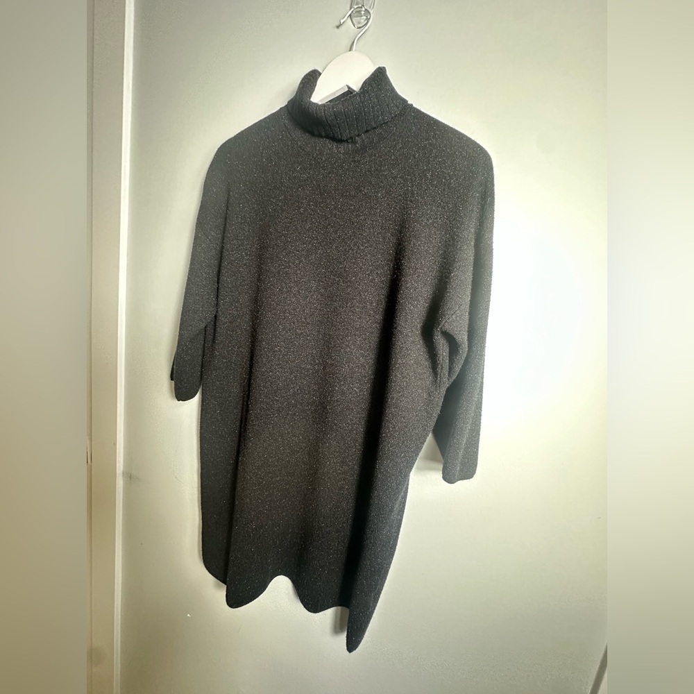 Pomander Place Vivianne Black  Sweater Turtleneck Dress Size Medium - Picture 13 of 17